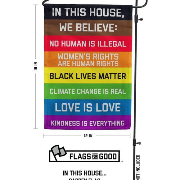 "IN THIS HOUSE WE BELIEVE..." GARDEN FLAG - Picture 2 of 3